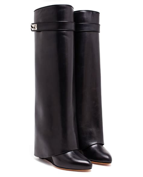 givenchy leather wedge knee boots